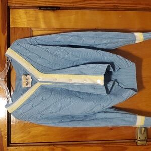 Vintage Catalina Martin Blue Cable Knit Cardigan Sweater